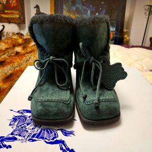 New Burberry fur Suede mules.